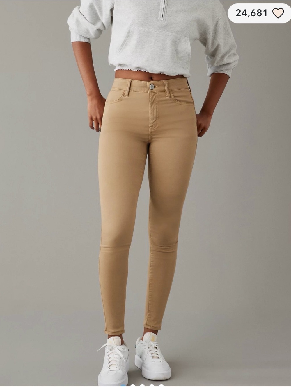 American Eagle Outfitters Tan High-Rise Skinny Jeans‎